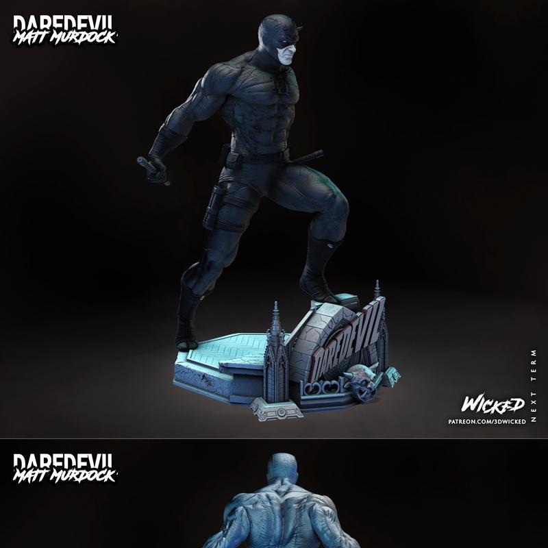 WICKED角色复仇者雕像3D打印模型|WICKED – Daredevil Statue and Bust – 3D Print Model STL