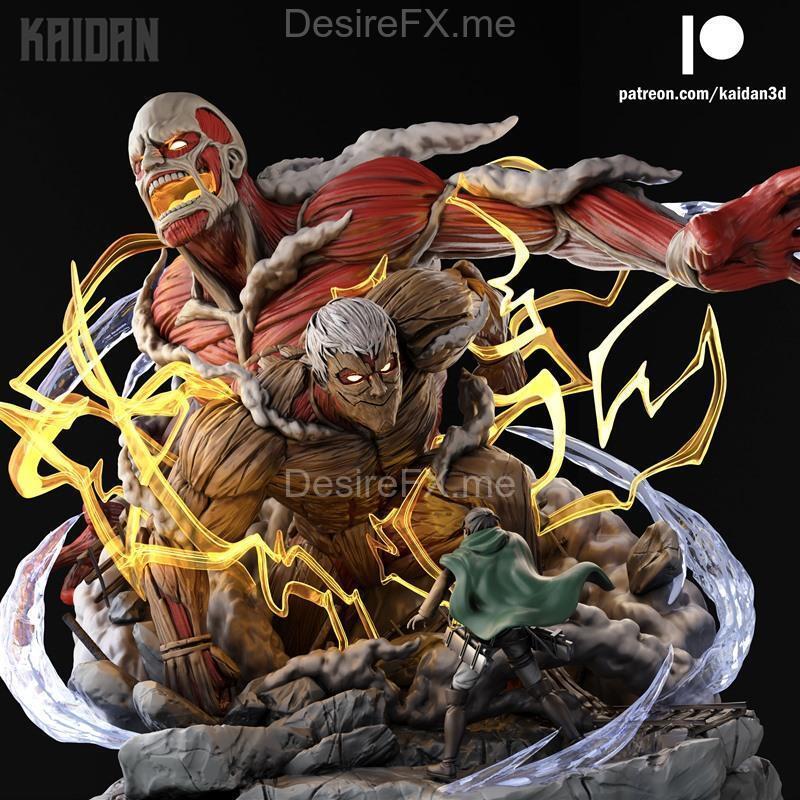 《进击的巨人》3D打印模型全景场景复刻|Attack on Titan Reveal – Full Figure Diorama – 3D Print Model STL