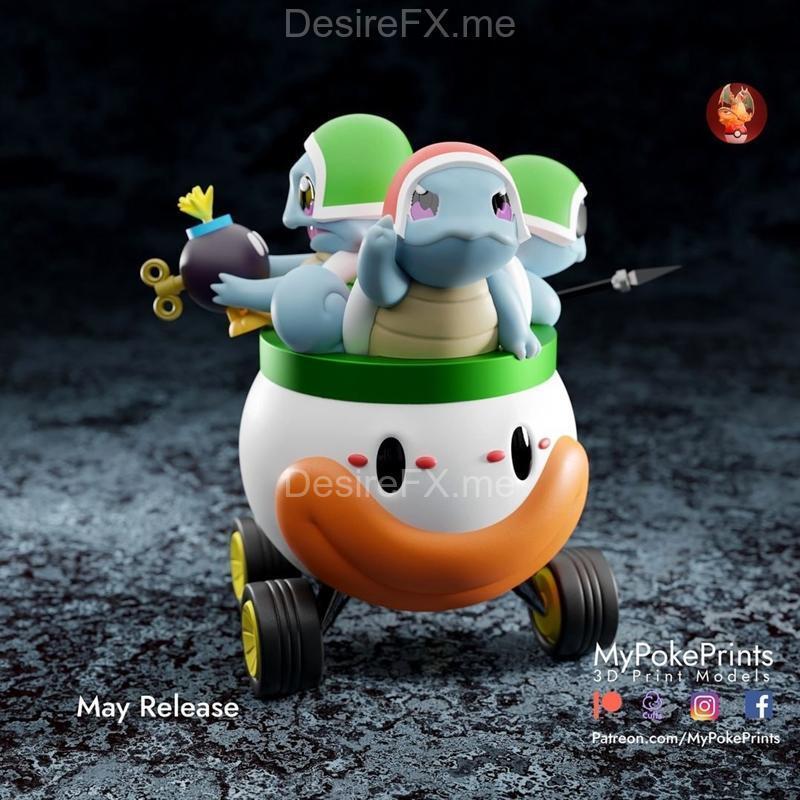 《宝可梦3D打印模型：火红小火龙与水系小火蛙》|Yoshi Charmander and Troopa Squirtle – 3D Print Model STL