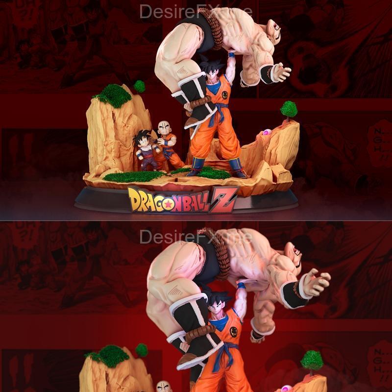 龙珠3D打印模型：悟空与纳帕场景复刻|Goku and Nappa Diorama from Dragon ball – 3D Print Model STL