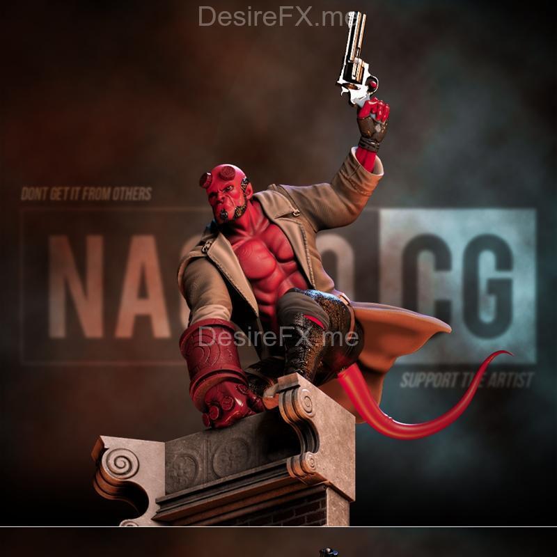 地狱男爵3D打印雕像模型|Fan Art Hellboy – Statue – 3D Print Model STL