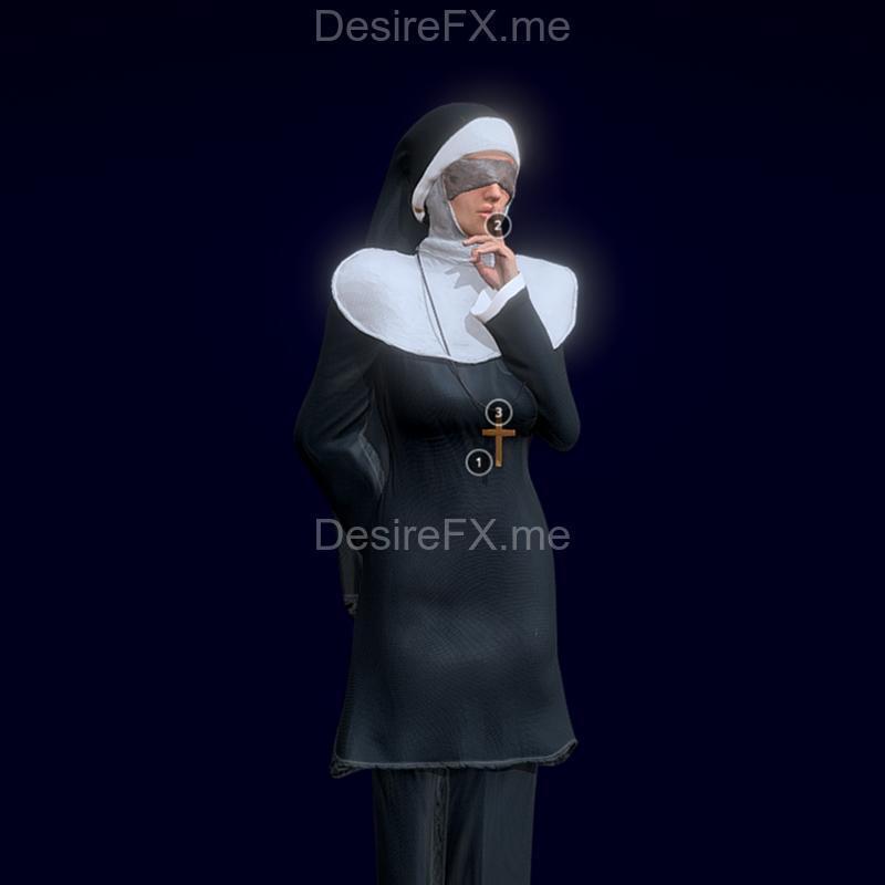 纹理感Nun 3D打印模型|Nun Posed Textured – 3D Print Model STL