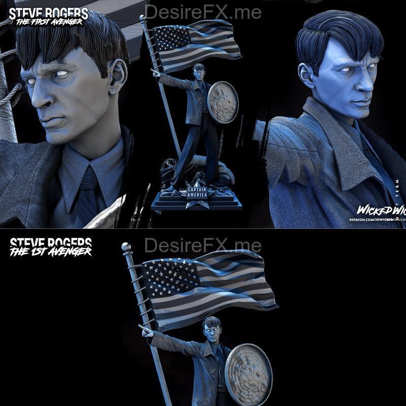 WICKED钢铁侠3D打印模型|WICKED – Steve Rogers Statue – 3D Print Model STL