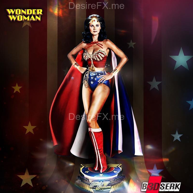 B3DSERK - 女超人雕像 - 3D打印模型|B3DSERK – Linda Carter Wonder Woman Statue – 3D Print Model STL