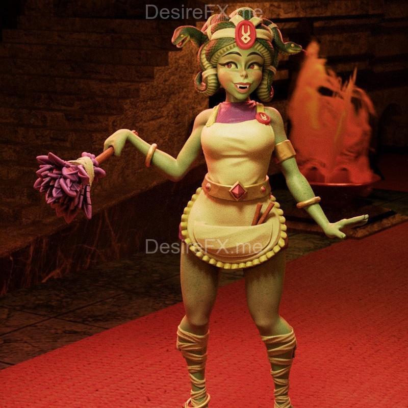 Maid Medusa 3D打印模型|Maid Medusa – Jigglystix – 3D Print Model STL
