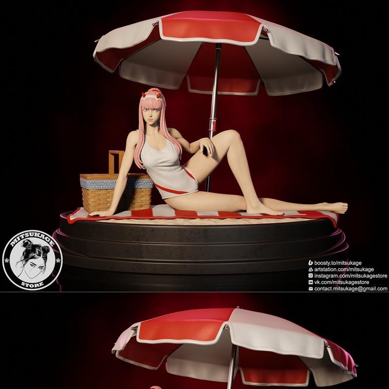 零号二海滩3D打印模型|Zero Two on beach – 3D Print Model STL