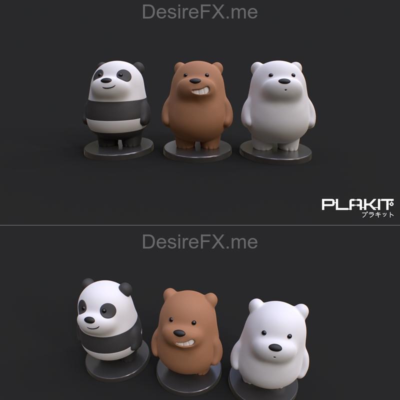 We Bare Bears 3D打印模型|We Bare Bears – 3D Print Model STL
