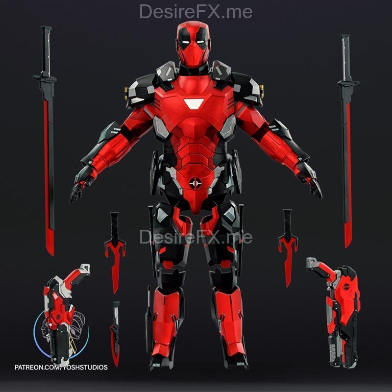 Yosh Studios – 武器化死侍 3D打印模型|Yosh Studios – Armorized Deadpool Armor – 3D Print Model STL