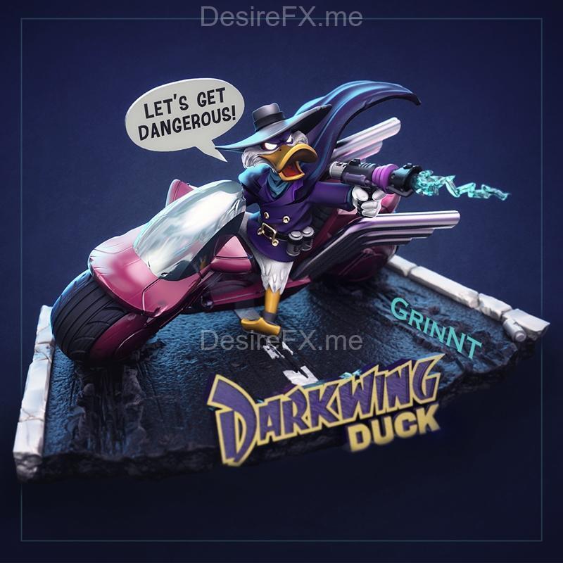黑暗飞翼鸭 3D打印模型|Darkwing Duck – 3D Print Model STL