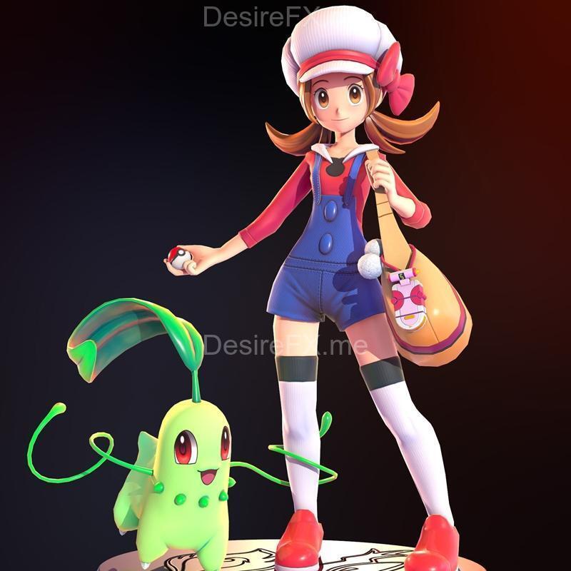 Kotone与奇奇塔 3D打印模型|Kotone and Chikorita – 3D Print Model STL