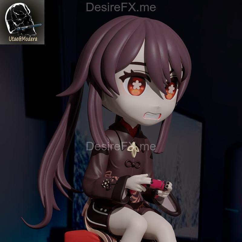 虎彻游戏模型 - 3D打印模型|Hu Tao Gamer – 3D Print Model STL