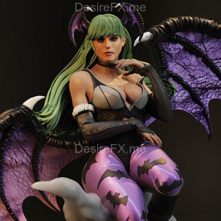 黑暗之魂系列放松模型：莫里根·艾恩斯兰3D打印雕塑|Morrigan Aensland Relaxing from Darkstalkers – 3D Print Model STL