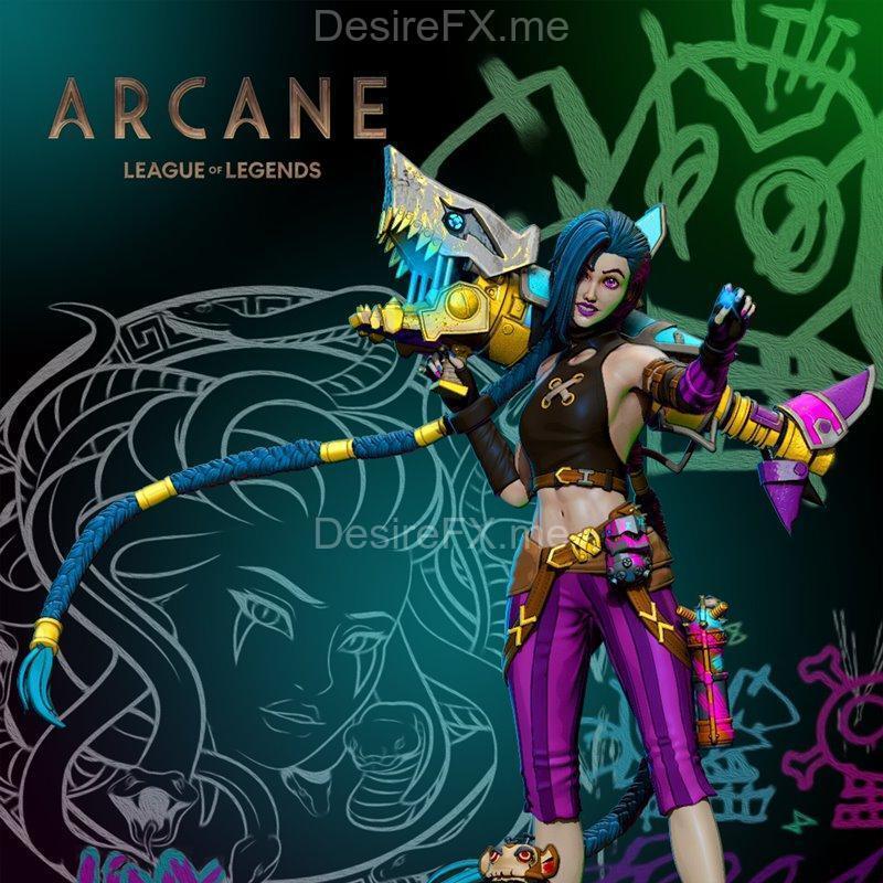 Jinx - 战争之巅 3D打印模型|Jinx – Arcane by Creative Geek MB – 3D Print Model STL