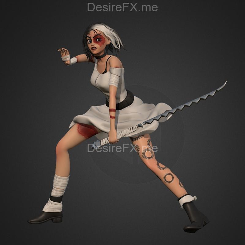 战士女性角色3D打印模型|Warrior woman Figure – 3D Print Model STL