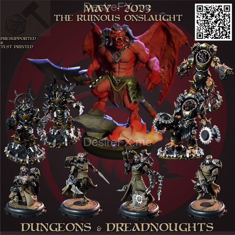 毁灭冲击：ruinous onslaught 3D打印模型|Dungeons and Dreadnoughts – The Ruinous Onslaught May 2023 – 3D Print Model STL
