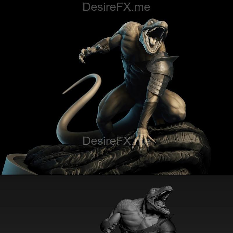 爬行战士 3D打印模型|Lizard Warrior – 3D Print Model STL