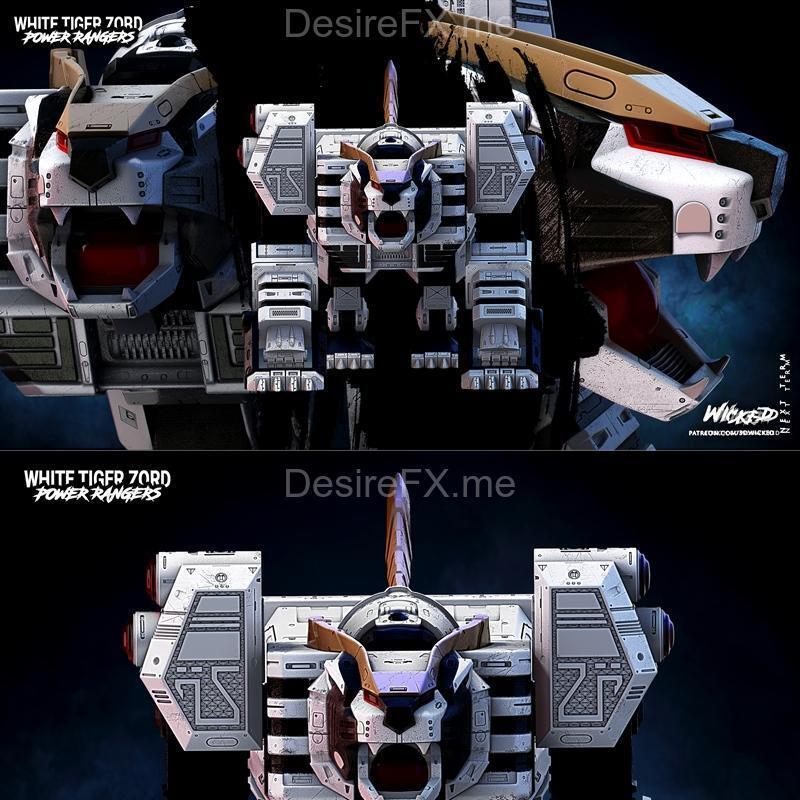 WICKED白虎战魂 3D打印模型|WICKED – White Tigerzord – 3D Print Model STL