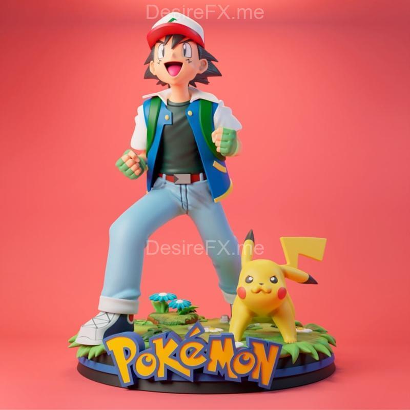 宝可梦 Ash与皮卡丘 3D打印模型|Ash and Pikachu – Pokemon – 3D Print Model STL