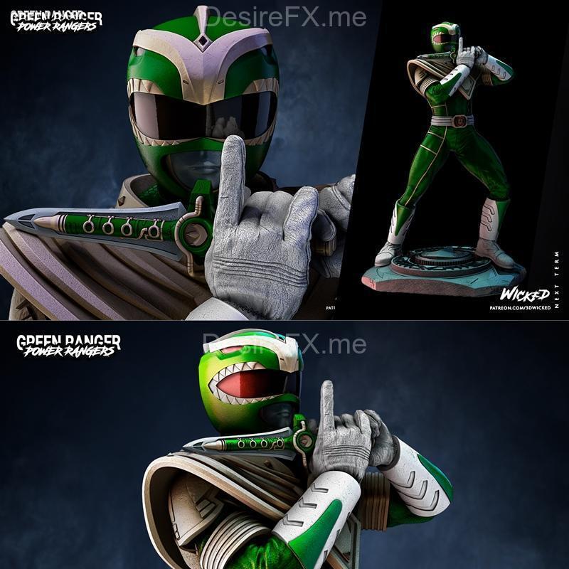 WICKED电影绿装动力火龙3D打印模型|WICKED – Movies Power Ranger Green Sculpture – 3D Print Model STL