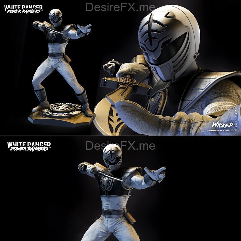 WICKED电影白魔幻战士3D打印模型|WICKED – Movies Power Ranger White Sculpture – 3D Print Model STL