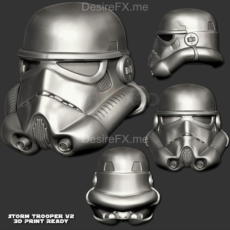 Hex3D - 斯特拉特部队V2头盔 - 3D打印模型|Hex3D – Stormtrooper V2 Helmet – 3D Print Model STL