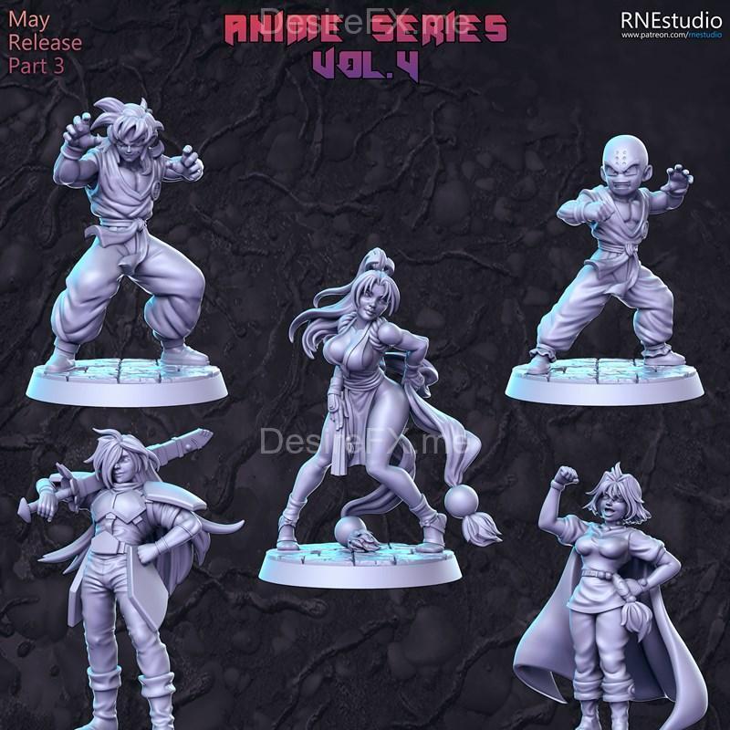 RNE Studio 4D打印模型：动漫系列第四部 & 经典JRPG第17部角色收藏集（2023年5月特别版）|RNE Studio – Champion Premium Content 4 and Anime Series Vol.4 and Classic JRPG Vol.17 and Those Wondferful May 2023 – 3D Print Model STL