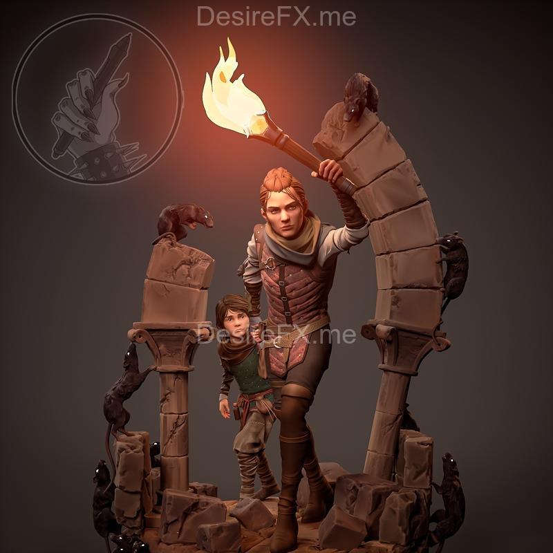 H3LL创作——Amicia与Hugo 3D打印模型|H3LL Creator – Amicia and Hugo – 3D Print Model STL