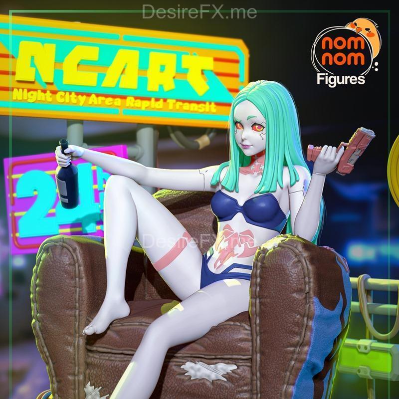 NomNom系列3D打印模型：赛博朋克边缘狂徒角色造型|NomNom Figures – Rebecca Cyberpunk Edgerunners – 3D Print Model STL