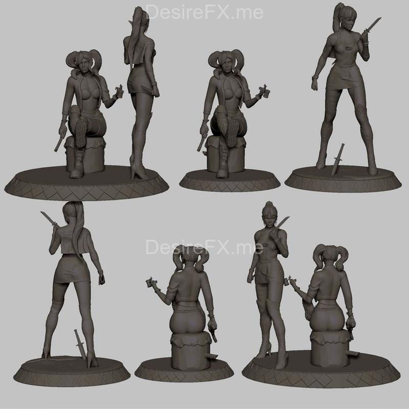 哈雷与冷笑话——3D打印模型|Harley and Punchline – 3D Print Model STL