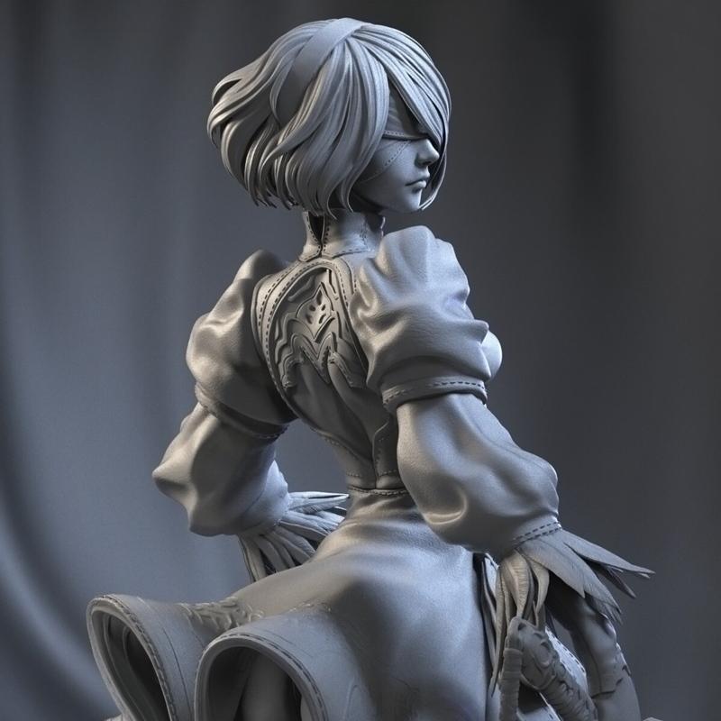 丹尼尔·穆达托索斯 2B 《尼尔：自动人形》3D打印模型|Daniel Moudatsos – 2B – Nier Automata – 3D Print Model STL