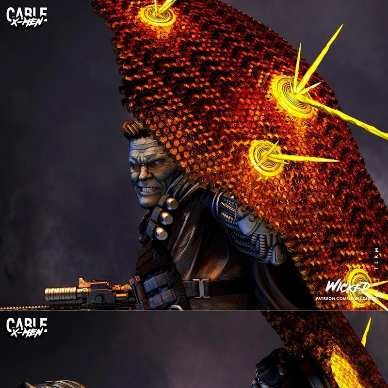 邪恶之徒——漫威电缆雕塑3D打印模型|Wicked – Marvel Cable Sculpture – 3D Print Model STL