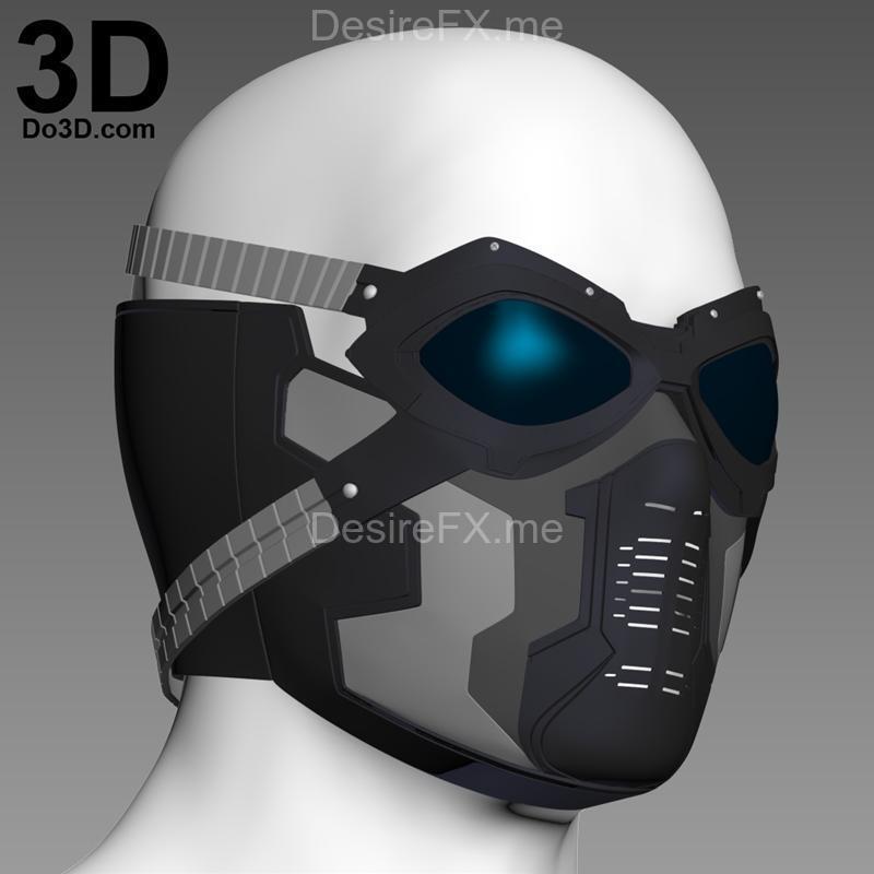 冬日特工巴基3D打印模型眼镜头盔套装|Winter Soldier Bucky Goggles Lens Glasses and Mask Mouth Cover Helmet TSB – 3D Print Model STL