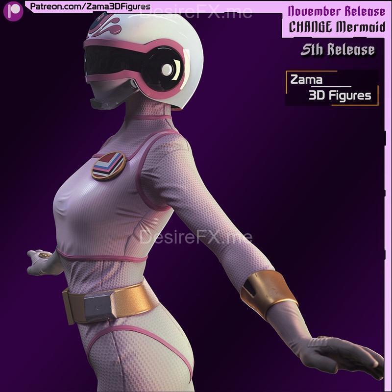 Zama3D作品《改写航海士》3D打印模型|Zama3DFigures – Change Mermaid – 3D Print Model STL