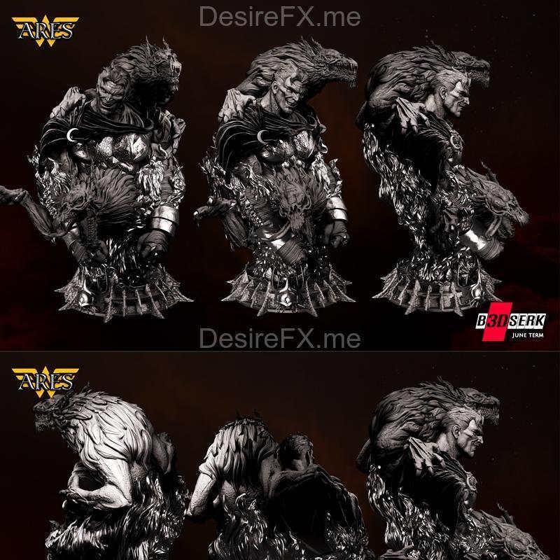 B3DSERK - 阿瑞斯雕像 - 3D打印模型|B3DSERK – Ares Bust – 3D Print Model STL