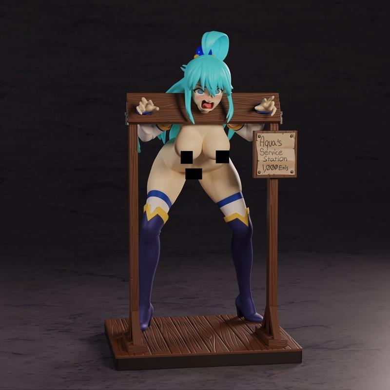 PolyBitsArt - 水刑柱形态 - Aqua Pillory 3D打印模型|PolyBitsArt – Aqua Pillory Ver – 3D Print Model STL