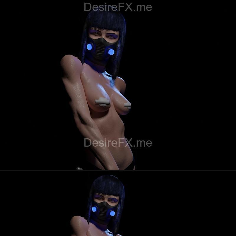 赛博朋克武士女 3D打印模型|Cyberpunk Katana Girl – 3D Print Model STL