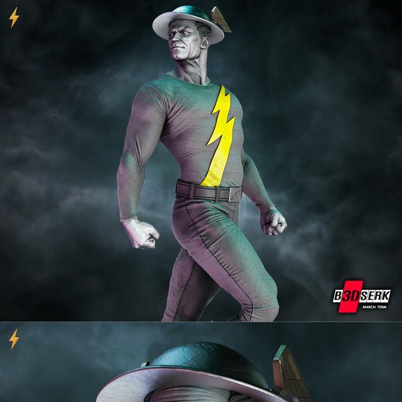 B3DSERK – 闪电侠杰伊·加里克 3D打印雕塑模型|B3DSERK – Flash Jay Garrick Sculpture – 3D Print Model STL