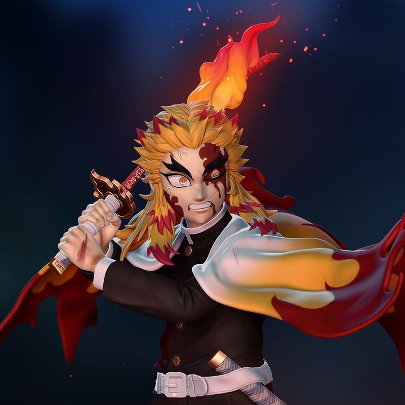 demon slayer 三眼草太郎 3D打印模型|Kyojuro Rengoku – Demon Slayer – Kimetsu no Yaiba – 3D Print Model STL