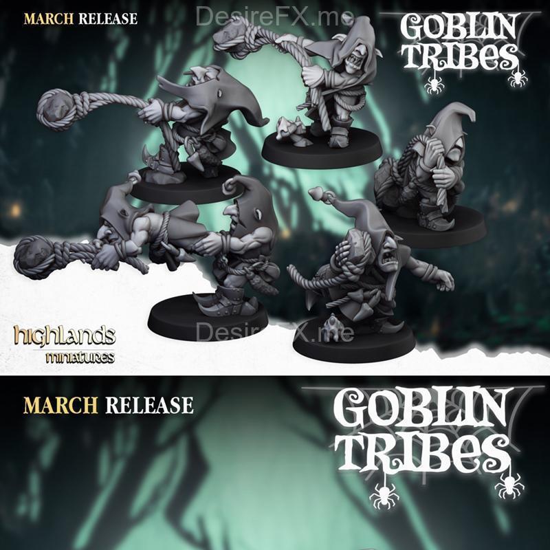 高地迷你模型 3D打印 泥沼小鬼投石手|Swamp Goblins Stonethrowers – Highlands Miniatures – 3D Print Model STL