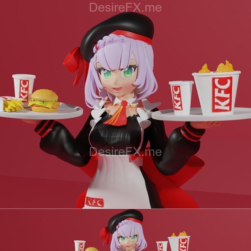 宝可梦3D打印模型-Noelle-肯德基版|Noelle genshin impact KFC – 3D Print Model STL