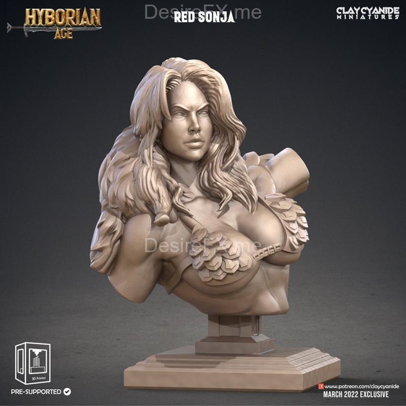红 Sonja、贝丽特、康纳雕像 3D打印模型 STL|Red Sonja Bust and Belit Bust and Conan Bust – 3D Print Model STL