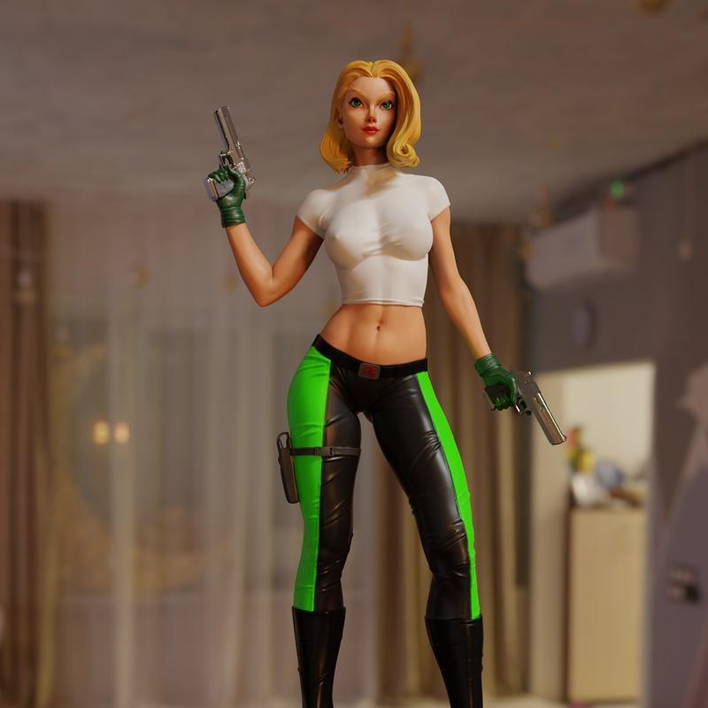 BrunoArt3D - 危险女孩（Abbey CHASE）3D打印模型|BrunoArt3D – Danger Girl (Abbey CHASE) – 3D Print Model STL