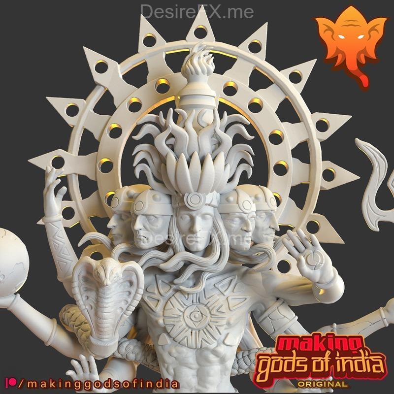 希瓦作为无限意识——3D打印模型|Shiva as Infinite Consciousness – 3D Print Model STL