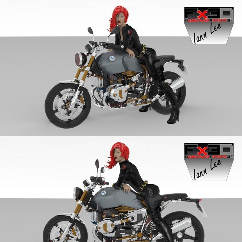 黑寡妇骑摩托 3D打印模型|Black Widow on Motorcycle – 3D Print Model STL