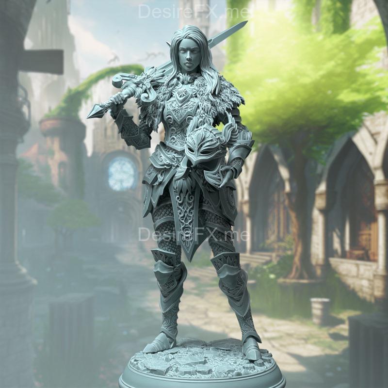 费奥精灵圣职者·塞拉西恩 3D打印模型|Fey Elf Paladin – Celathyn – 3D Print Model STL