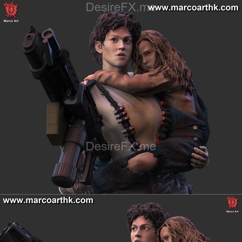 马尔科艺术 - 《异形》里皮和新特 - 3D打印模型|Marco Art – Aliens Ripley and Newt – 3D Print Model STL