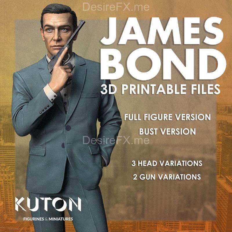 KUTON – 007詹姆斯·邦德 – 3D打印模型|KUTON – Sean Connery 007 – 3D Print Model STL