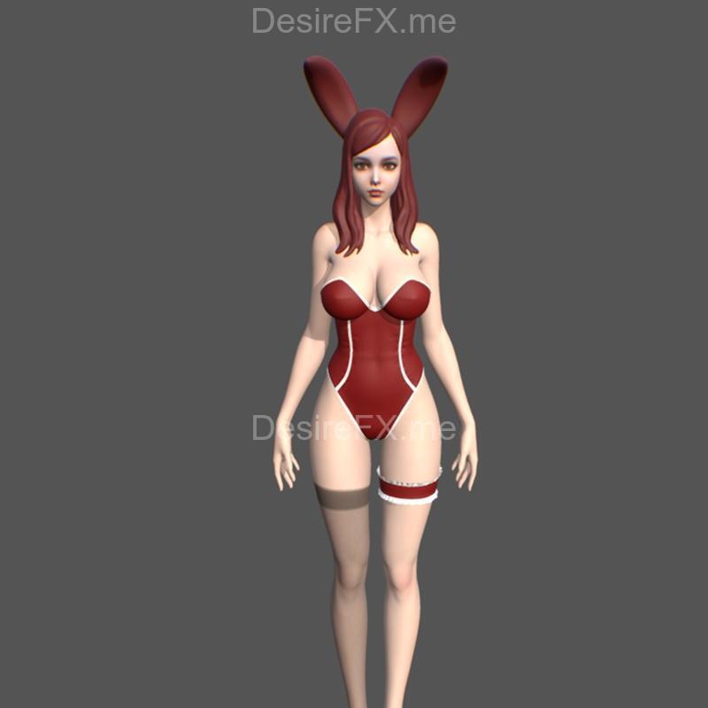 复活节兔子少女手办3D打印模型|Bunny girl easter sketch – 3D Print Model STL