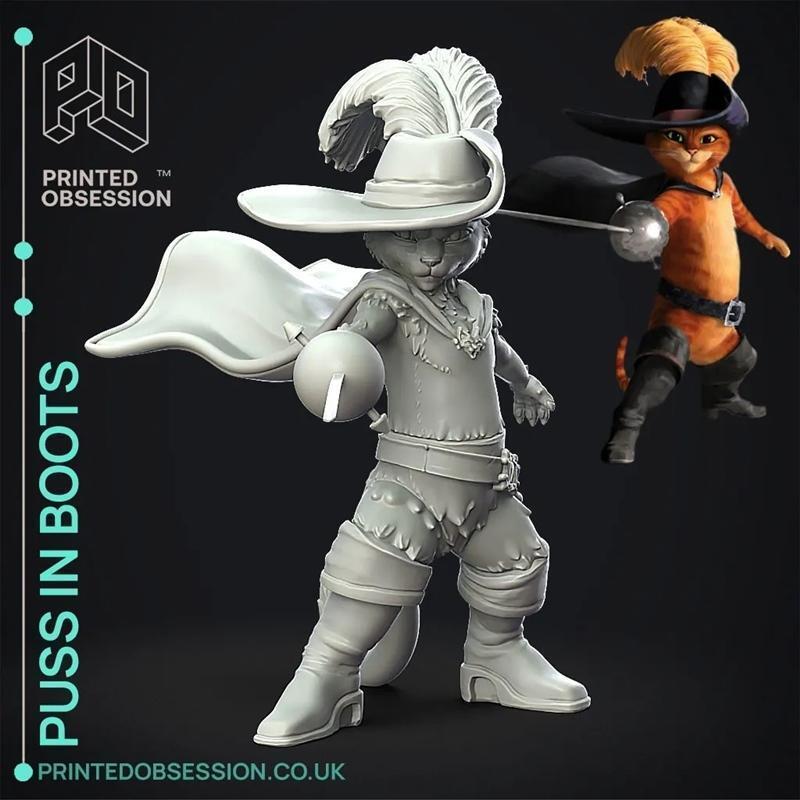 3D打印模型：穿靴猫与谢尔克角色收藏集|Printed Obsession – Puss in Boots – Shrek – 3D Print Model STL