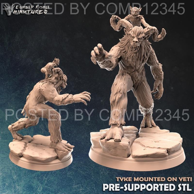Yeti造型3D打印模型|Tyke Mounted on Yeti – 3D Print Model STL
